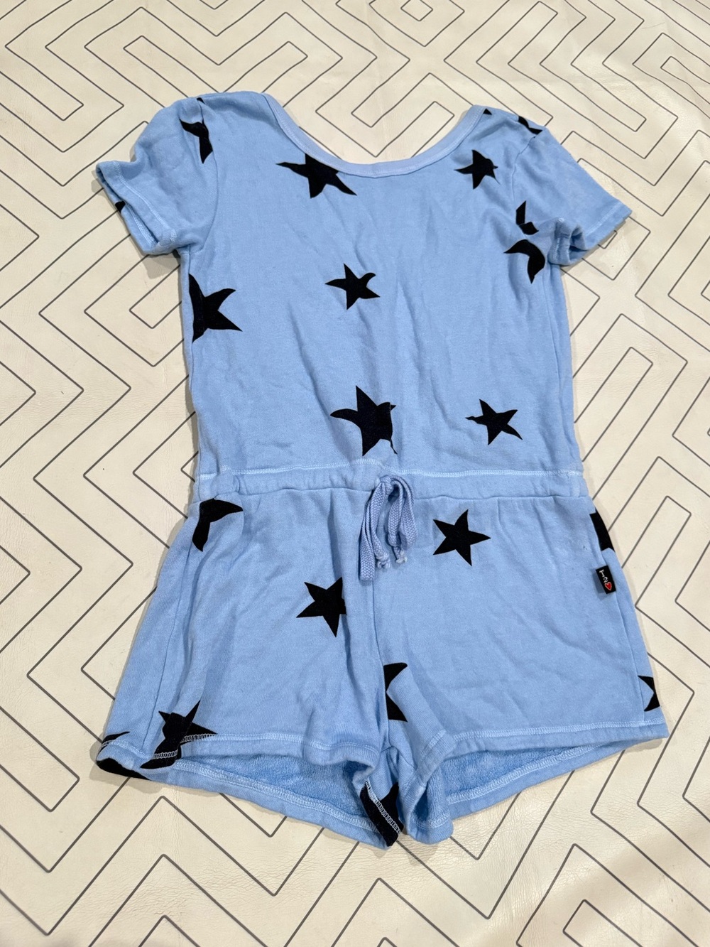 T2 Love Blue Star Terry Romper Cover Up